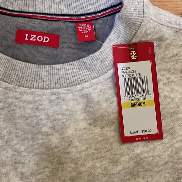 NWT Light Gray Izod Men’s Medium Sweatshirt - Picture 2 of 3